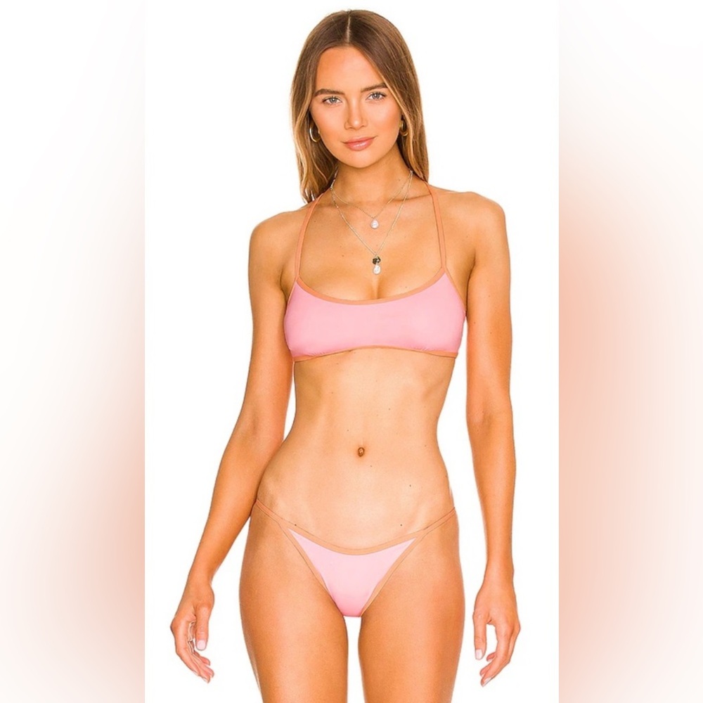 L*Space Pamela Bikini Top in Crystal Pink & Tangy M